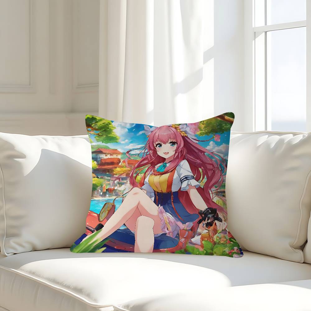 

Аниме Hololive Наволочка Сакура Съемная Моющаяся Наволочка для Подушки – Всесезонный Мягкий Лен 16x16Inch