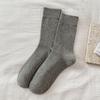 Female Spring and Autumn All Match Pure Color Boneless In The Tube Pile Pile Cotton Socks