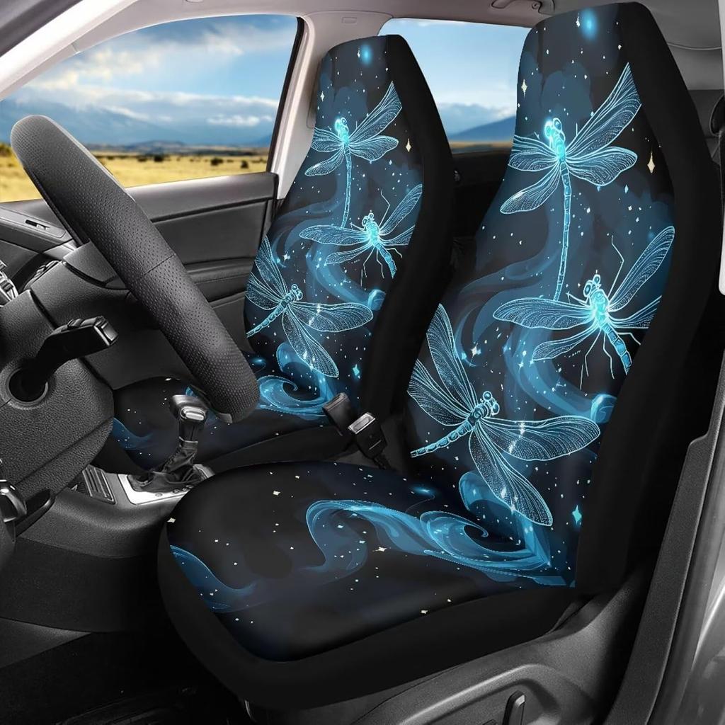 Bulopur Halloween Spider Web Print Front Seat Cover Sets 2 Pack, Car Universal Accessories Interior Decor for Men, Auto Front Seat Covers