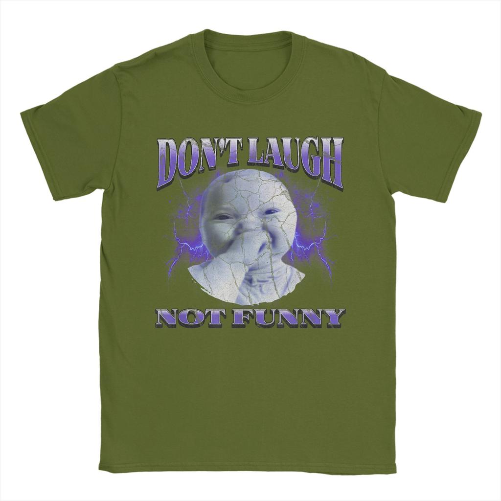Vintage TShirt Summer AI Baby Laughing Meme Bootleg Hip Hop TShirts Cotton Tee Shirt for Men Aesthetic Short Sleeve Tops