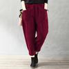 Autumn and winter elastic waist plus size fashionable corduroy loose outerwear pants