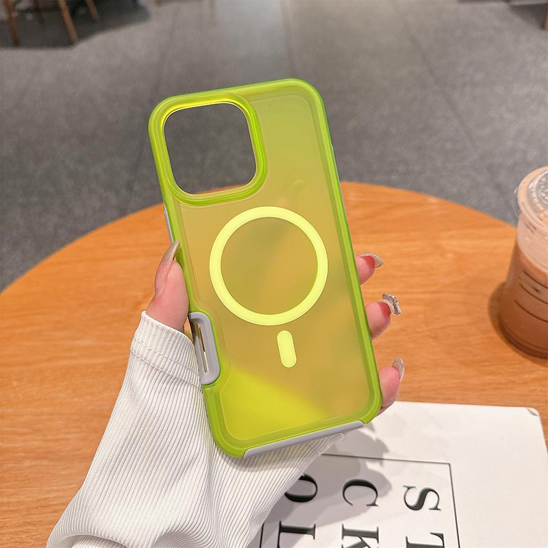 Fashion Armor Magnetic Charging Protect Cover For IPhone 17 Pro Max Air 16 15 14 Plus 13 12 Frosting Clear Anti-Drop Phone Case