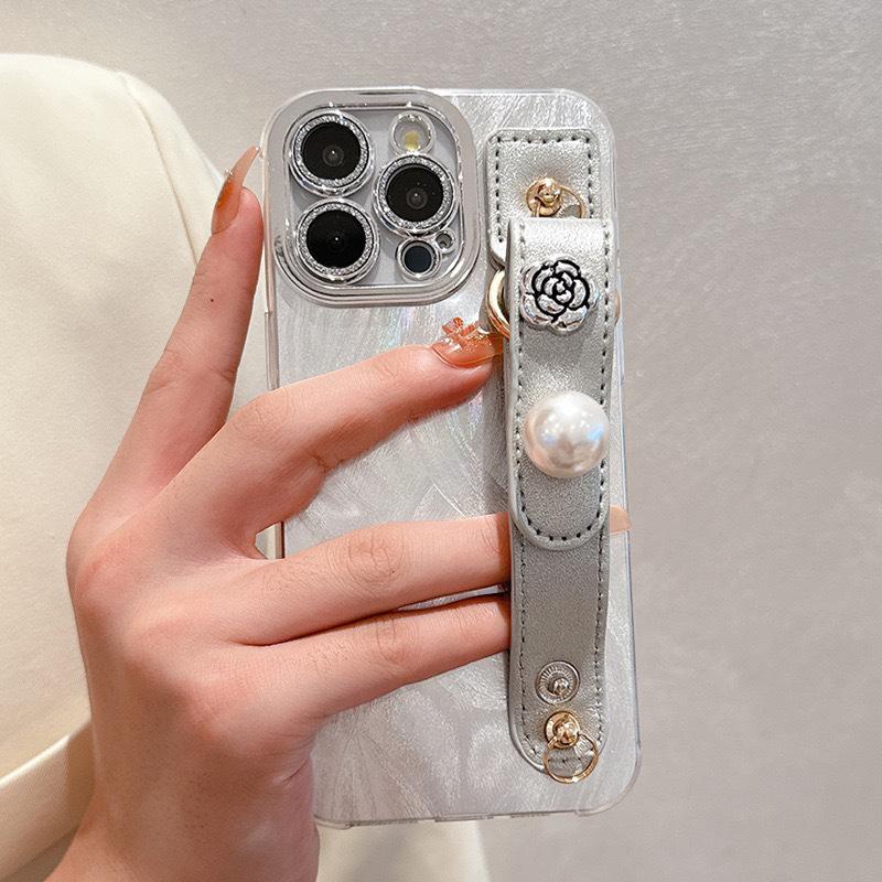 

Квітковий Перловий Браслет Чохол для Мобільного Телефону для IPhone16promax Протиударний для Apple 17 Легка Розкіш 15 Всеохоплюючий Твердий Чохол For iPhone 7/8/SE 2020