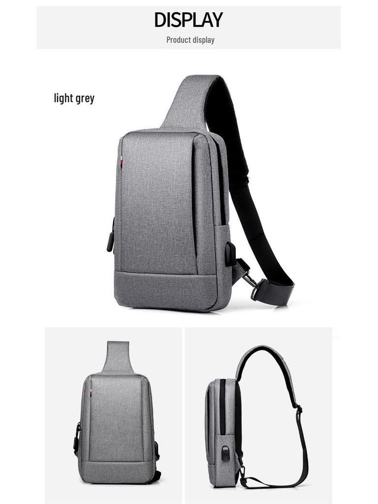 Men's Waterproof Oxford Crossbody Chest Bag - Casual Sling Bag with Large Capacity