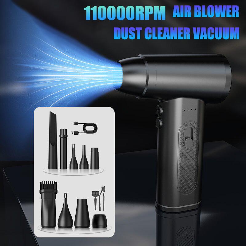 Wireless Air Duster 110000RPM Dust Blowing Gun USB Cordless Compressed Air Blower Keyboard Car Vacuum Cleaners For Detailing