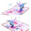 Hummingbird Paper Carved 3D Greeting Cards, Handwritten Birthday Blessing Bird Holiday Card Gift Card for Women, Wife, Grandma