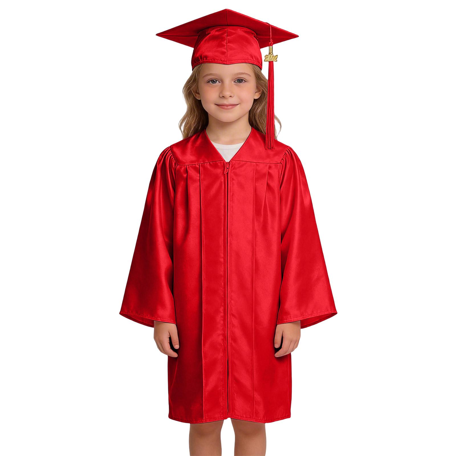 

Fashionable Children s Bachelor s Clothing Set, Kindergarten Photography Clothing, 2026 New Doctoral Cap Graduation Robe XS червоний