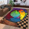Abstract Multicolor Face Art suitable as a non-slip mat for the living room or bedroom sofa
