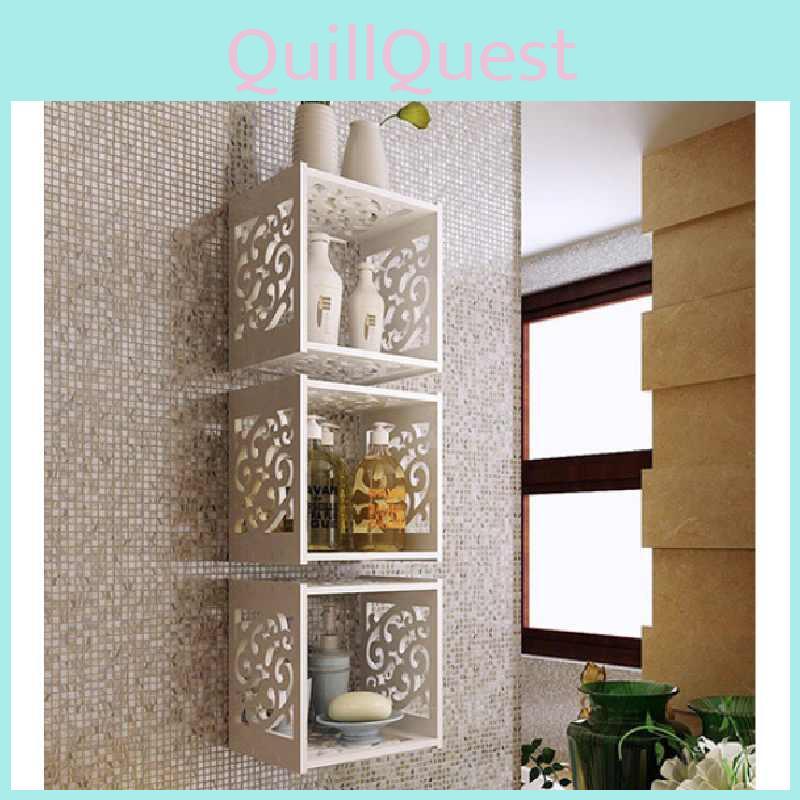 Storage Shelf Creative Wall Mounted Grid Rack Bedroom Decorative Nightstand