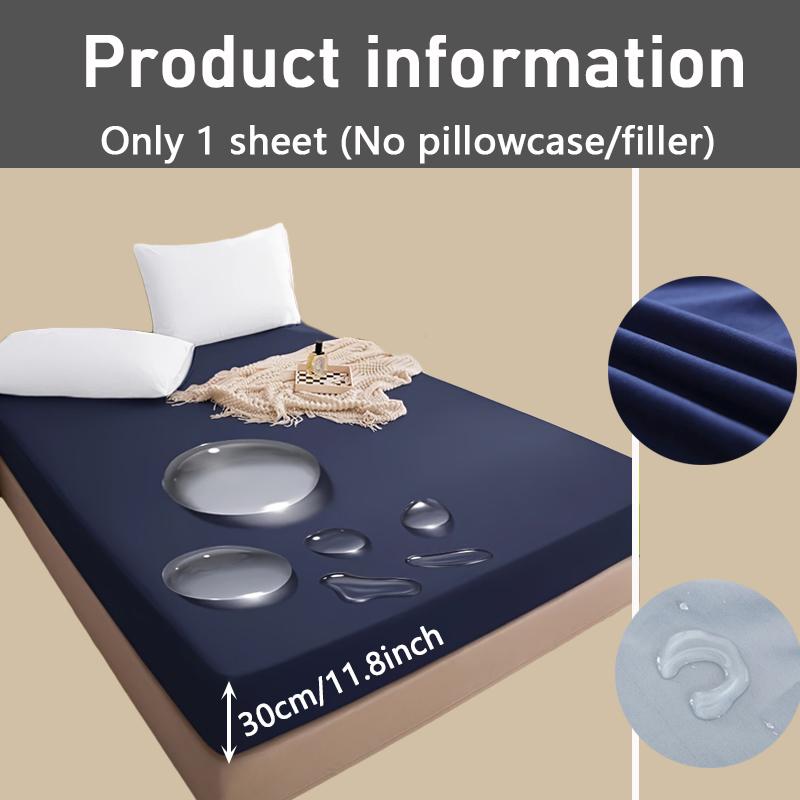 2025 Wasserdichtes Bettlaken, Weiches und Bequemes Bettzeug Spannbettlaken Einfarbig Matratzenschoner,(Ohne Kissenbezug)