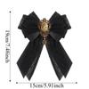 Alloy Lace Ribbon Bow Tie Enchase Design Solid Color Vintage Lolita Necktie Multi-layered Brooch Decoration Shirt Tie Women