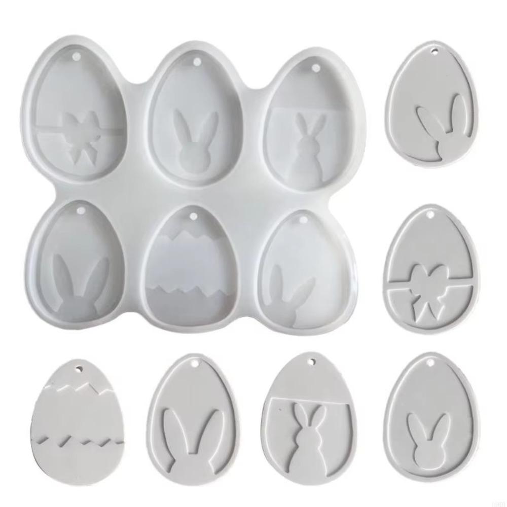 Cartoon Easter Bunny Pendant Mold Cute Drop Glue Plaster Mold  Happy Easter Decor