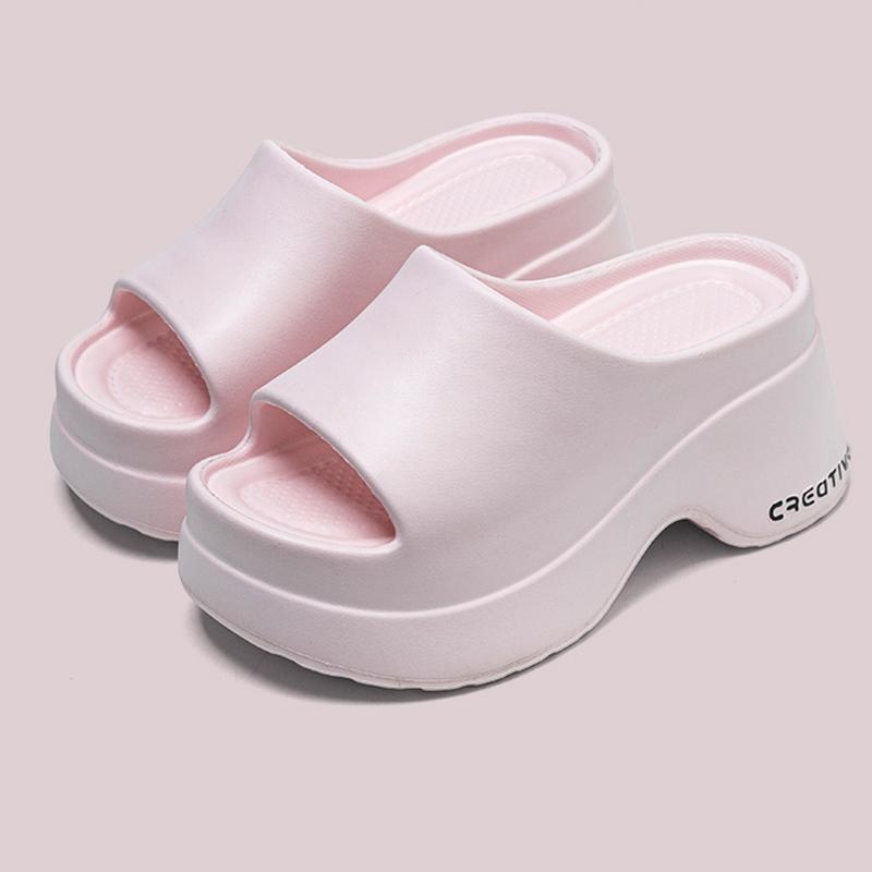 Elegant Platform Wedge Heel Sandals Women Summer Soft Lightweight EVA Beach Slippers Woman's Thick Bottom Slippers