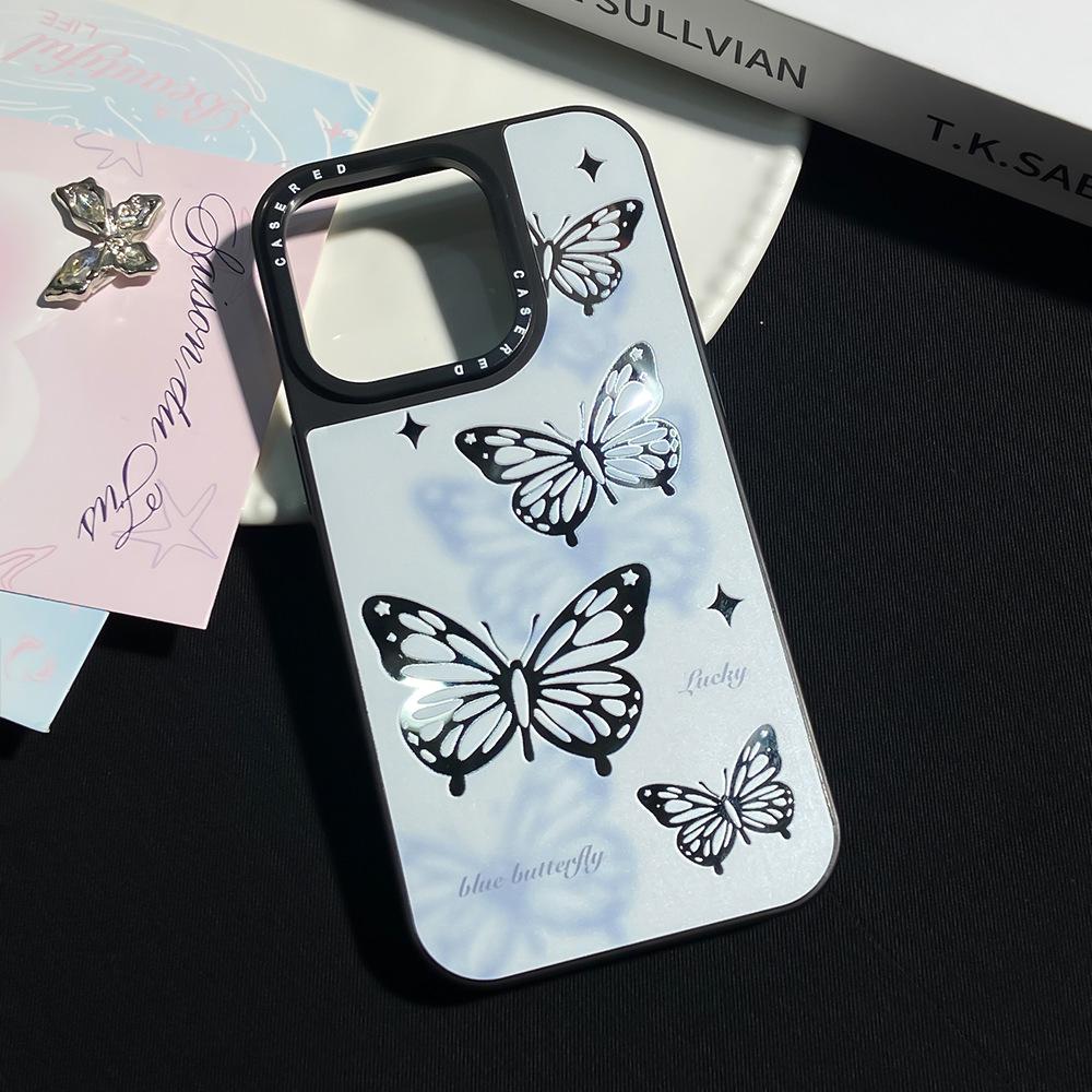 Anwendbar für das neue Apple 16/17 Promax Schmetterling Handyhülle iPhone 13/14 Spiegel Ins-Stil 15 Sturzfest