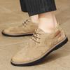 Zapatos Oxford clásicos de cuero genuino para hombres, zapatos planos, zapatos casuales de cuero de ante cómodos, mocasines, zapatos de negocios para hombre