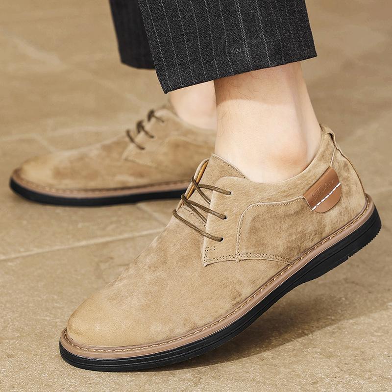 Zapatos Oxford clásicos de cuero genuino para hombres, zapatos planos, zapatos casuales de cuero de ante cómodos, mocasines, zapatos de negocios para hombre