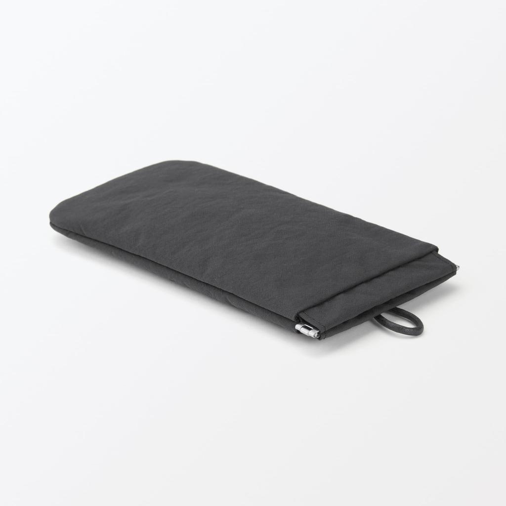 MUJI Knitter-Nylon Open Flat Dunkel x 84473906 Einhand-Tasche, Grau, Mittel, Ca.. 10.3 18.5 cm,
