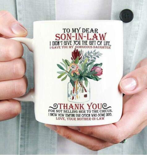 To My Dear Son-In-Law Daughter Daughter Son Ceramic Coffee Mug Water Cup English