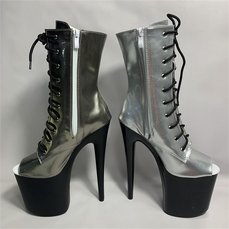 20CM Women Ankle Boots Platforms Shoes Nightclub Cosplay Sexy Pumps Thin Heels Peep Toe Shoes