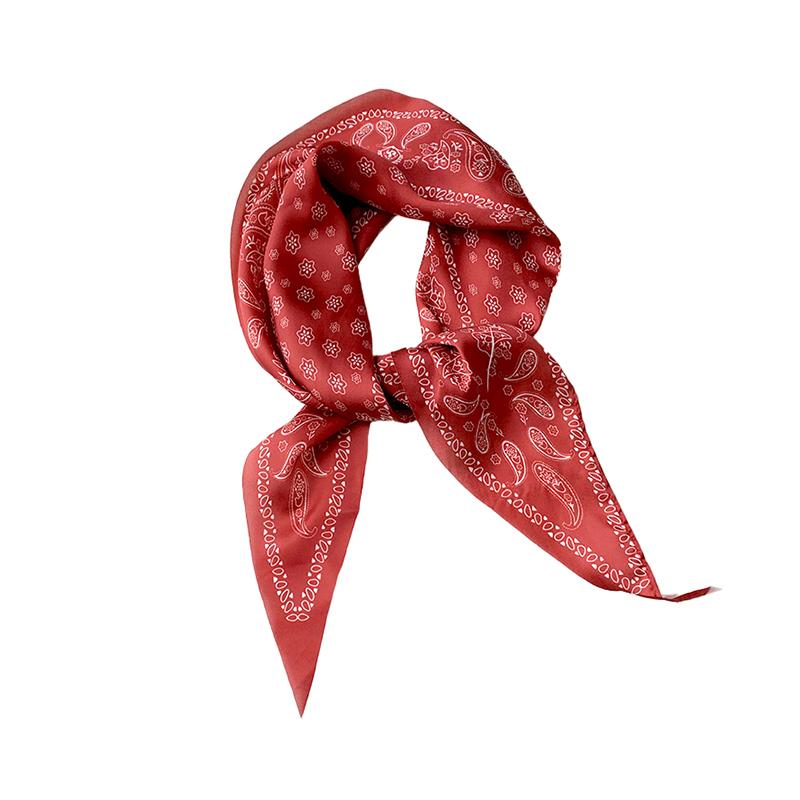 1Pc Headbands Scarf Polyester Retro Headscarf Women's Hijab Hair Ribbons Cashew Print Satin Silk Scarf