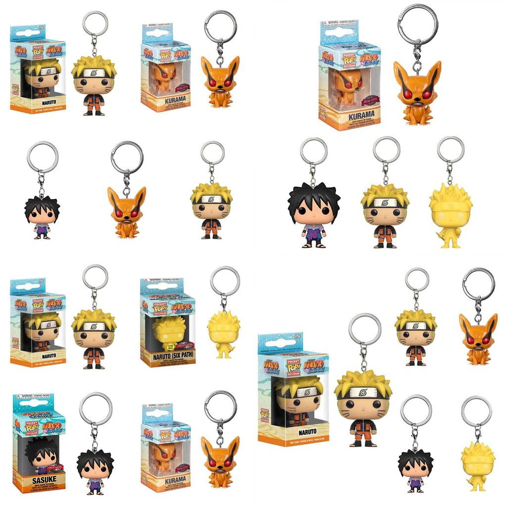 Entzückender Pop Naruto Schlüsselanhänger Anhänger mit Sasuke Kurama Sechs Pfade Design