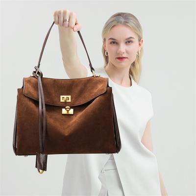 Bolsas femininas vintage de couro sintético fosco com emendas, textura de alta qualidade, grande capacidade, bolsa tote moderna, elegante e versátil, com fecho, bolsa de um ombro para mulheres