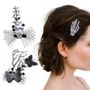 Flower Skeleton Hand Hairpin Cloth Halloween Headwear Gothic Ghost Claw Hair Clip  Festival