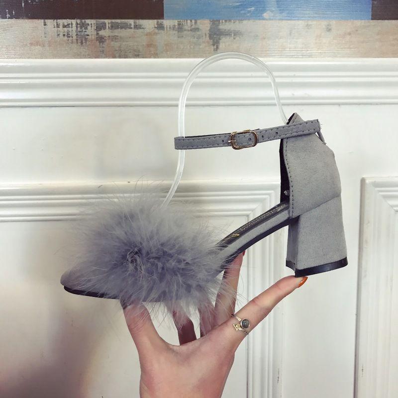 Damen Spitzschuh Schuhe Mittelhoher Absatz Damen Gerader Riemen Schwarz Hohl Einzelschuhe Sandalen Schuhe