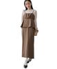 Bis Tuck Gathered Peplum Camisole Dark Brown Women's Dress, BVE35010, (Size 20)