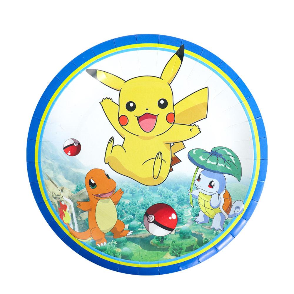 Pikachu Birthday Party Supplies Disposable Tableware Paper Plates Paper Cups Paper Towels Girls Decorate Children'S Day Must-Have