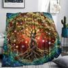 1PC Tree of Life Print Flannel Blanket, High quality All Seasons, Home Decor, Warmth and Comfort, Perfect for Christmas Gifts