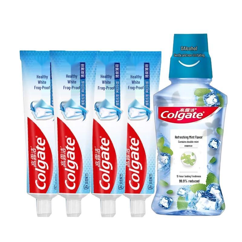 Colgate Vitality Mint Mouthwash & Healthy White Toothpaste Set
