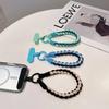 Korean Japanese Handcrafted Colorful Woven Rope Mobile Phone Creative Short Lanyard Wrist Nylon Keychain Twist Bag Hanging