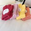 Full Finger Design Warm Gloves Knitted Material Cartoon Bear Gloves Warm Knitted Mittens  For Girls
