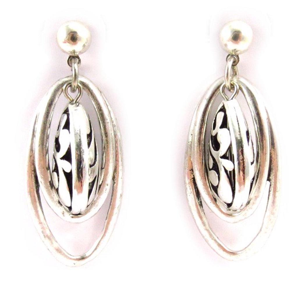 Les Trésors De Lily [J6820] - Silver 'Cunegonde' Designer Earrings