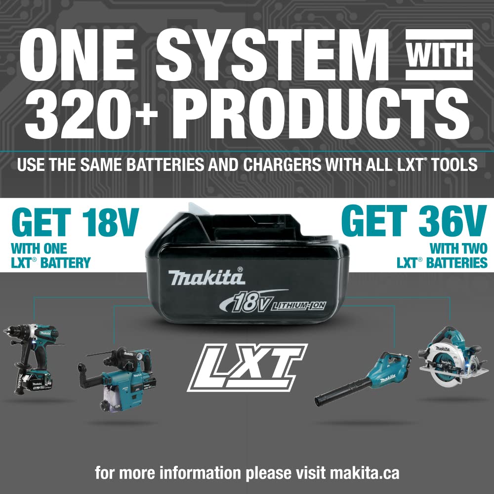 Makita DC18SF Compatible with Full 130 Minutes for Two Battery Chargers 260 Minutes for Four Battery Chargers Simultaneously 4-Port Charger,