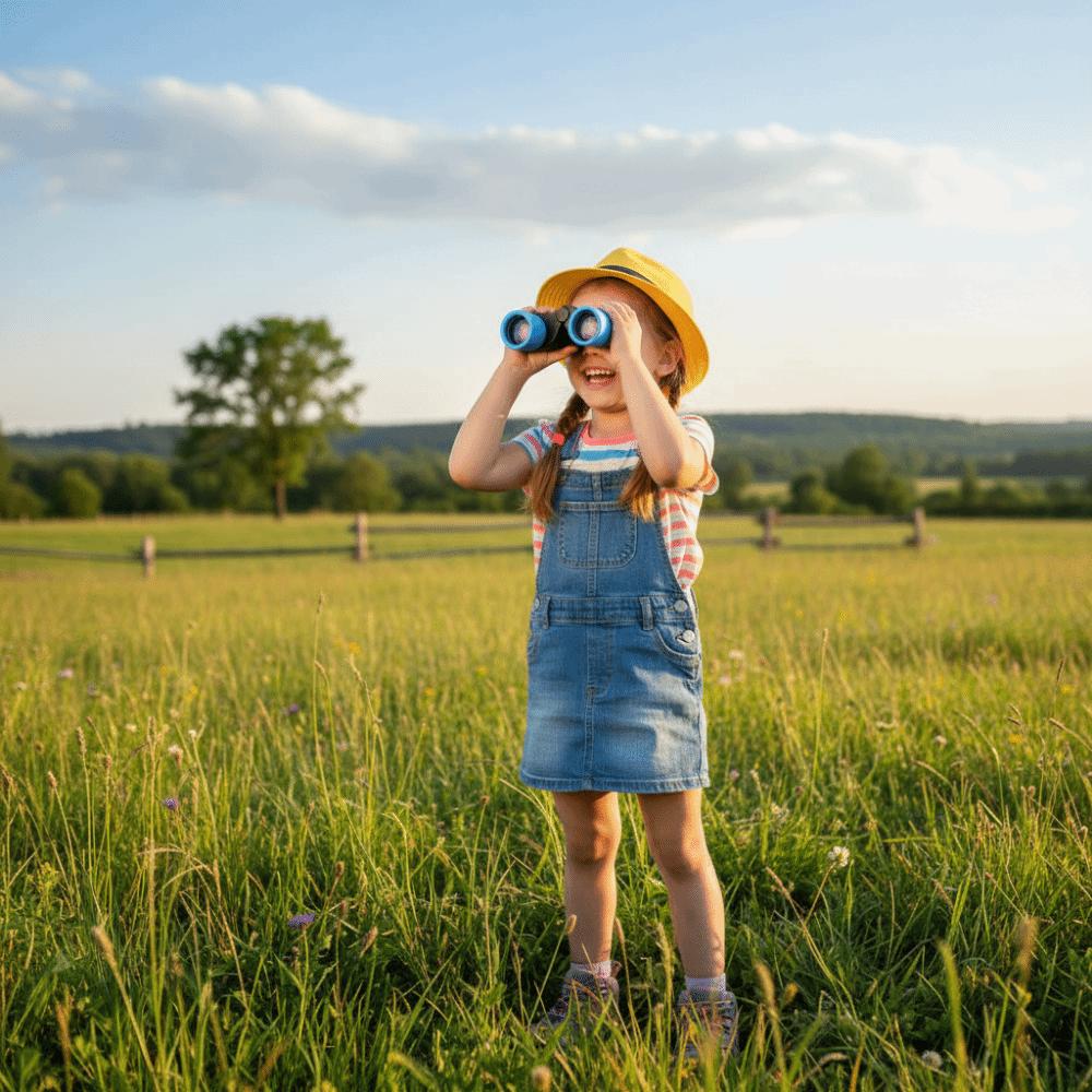 Double Tube Kids Telescope 4X30 Magnification Science Education Toy Portable Binocular  Exploring