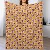 Peonies and Roses Golden Throw Blanket All Season Lightweight Soft Blanket for Bed