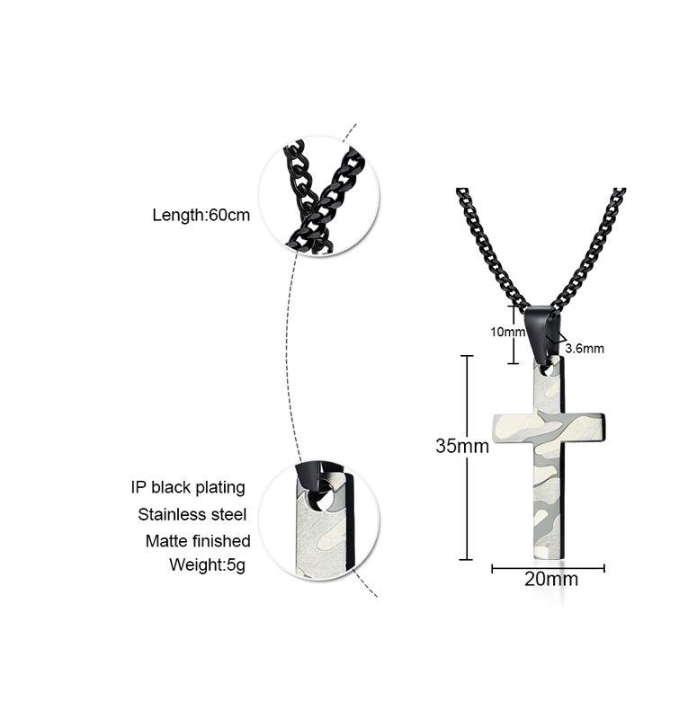 Stainless Steel Cross Pendant Necklace Men'S Foreign Trade Jewelry Accessories Pn-570