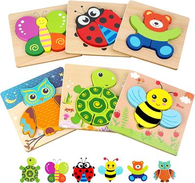 Toddler Puzzles, Wooden Jigsaw Animals Puzzles for 1 2 3 Year Old Girls Boys Toddlers, Educational Preschool Toys Gifts