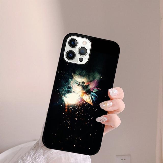 Welder Welding Hot Metal Worker Phone Case For iPhone 17 Air 13 12 14 15 16  Cover For Apple Pro Max Plus SE Coque