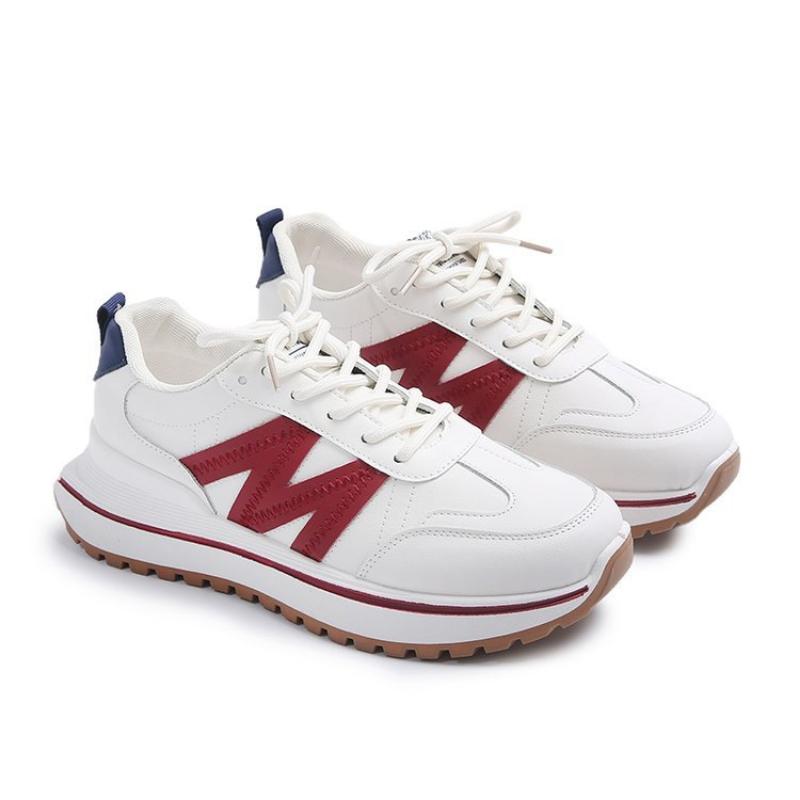 Herbst- und Winterschuhe für Damen, Damen-Sneaker, Weiße Sneaker, Low-Top mit runder Zehenpartie, Schnürschuhe, Freizeitschuhe