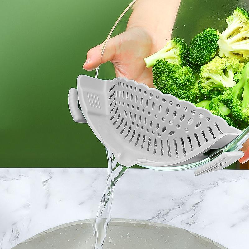 2025 New Pot Strainer and Pasta Strainer - Adjustable Silicone Clip On Strainer for Pots, Pans, and Bowls - Kitchen Colander