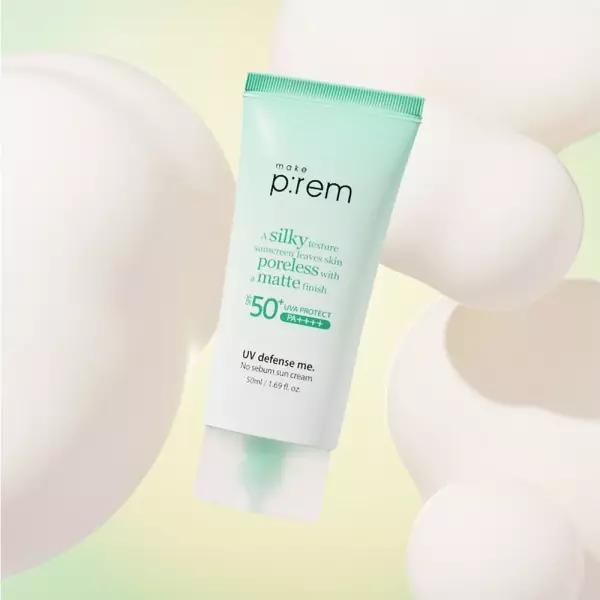 

Make P:REM UV Defense Me No Sebum Sun Cream 50ml SPF50+ PA++++ Keeps skin matte all day long with sebum control effects