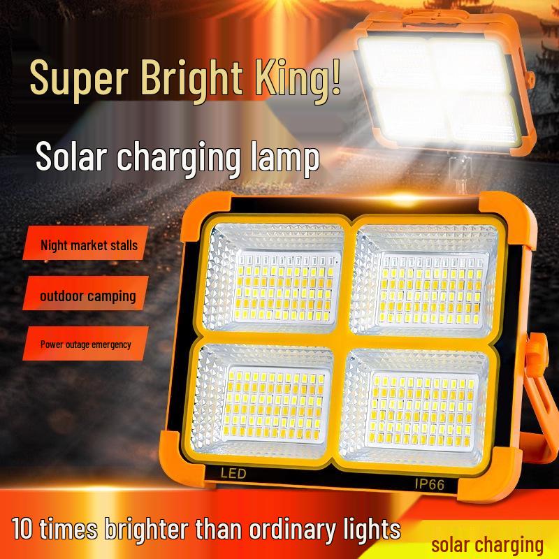 Outdoor Multifunctional Solar Floodlight with Long-lasting Battery for Emergency Lighting