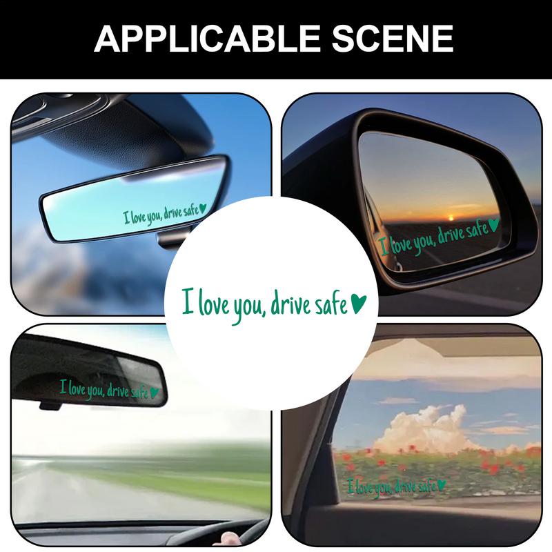 Car Mirror Stickers Car Window Decals For Women I Love You Drive Safe Waterproof Letters Emblem Labels For Window Bumper
