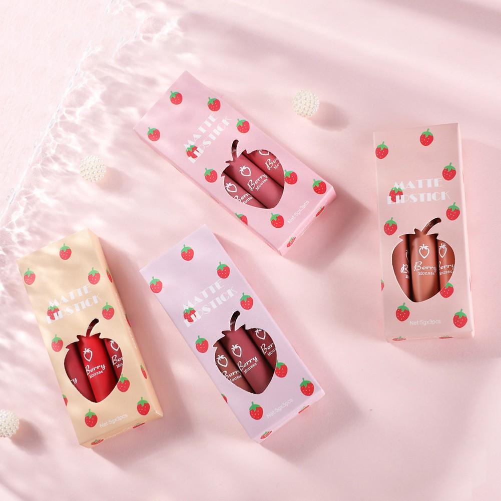 Liquid Lipstick Matte Finish Hydrating Lipstick Long-lasting Set Moisturize Non-stick Cup Lipstick Matte Beauty Lip Gloss