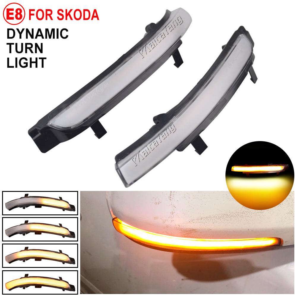 

2 Pieces for Skoda Octavia 2009-2013 SUPERB 2008-2014 Dynamic LED Turn Signal Blinker Mirror Flasher Light