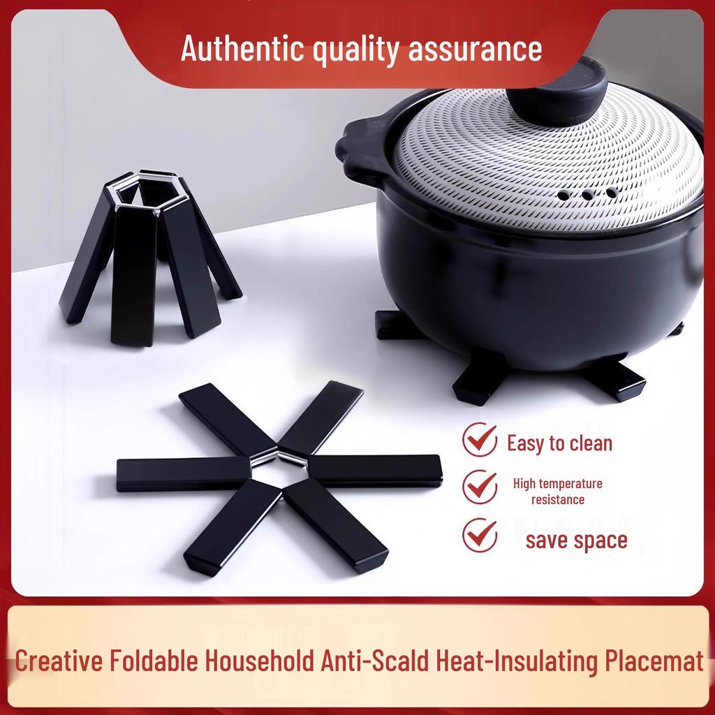 Skládací Izolované Prostírání: Žáruvzdorné podložky proti opaření na jídelní stůl, pod hrnec, kastrol nebo mísu.