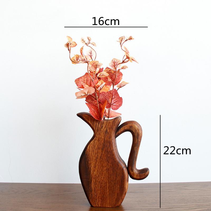 Handgefertigte Vase aus Massivholz, ausgehöhltes Glasröhrchen, Blumenarrangement, Hydrokultur, Holzvase, Topfblumen, Wohnaccessoires